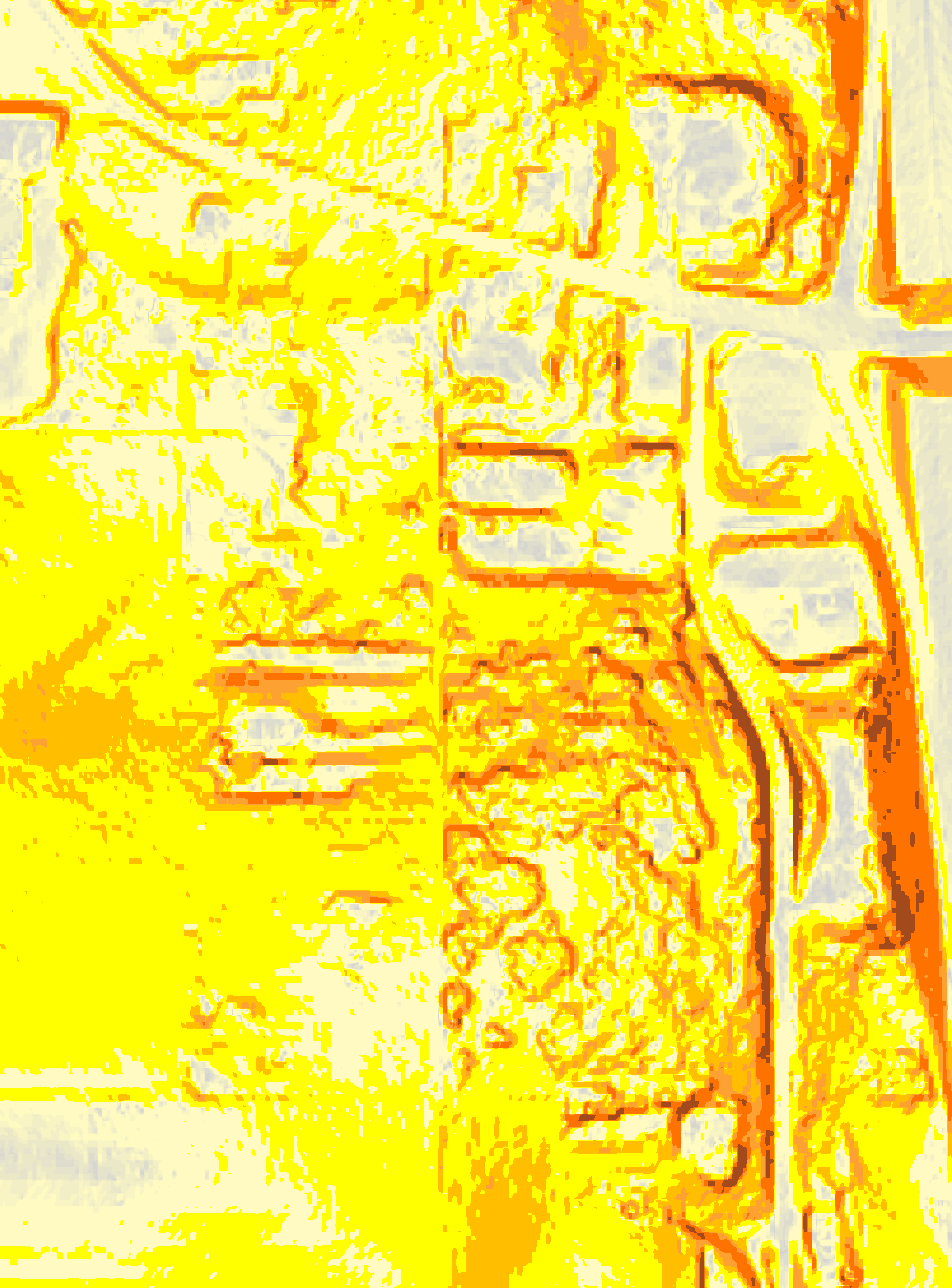 Terrain — slope (yellow = gentle, red = steep)
